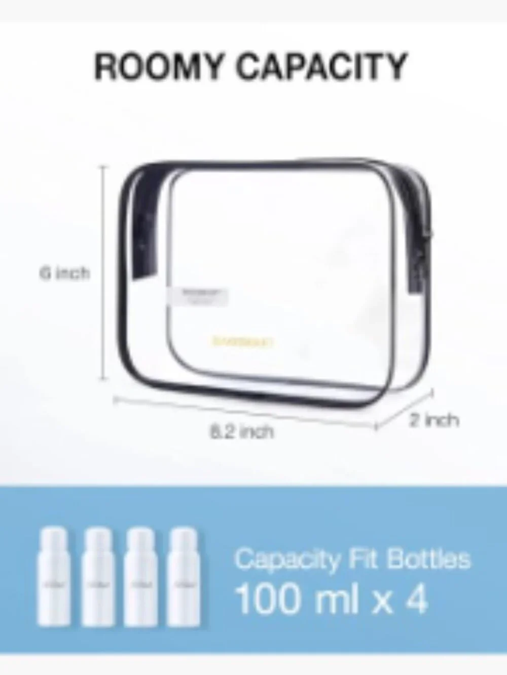 Clear Toiletry Bag 2-Pack TSA Approved Water-Resistant Travel Cosmetic Makeup